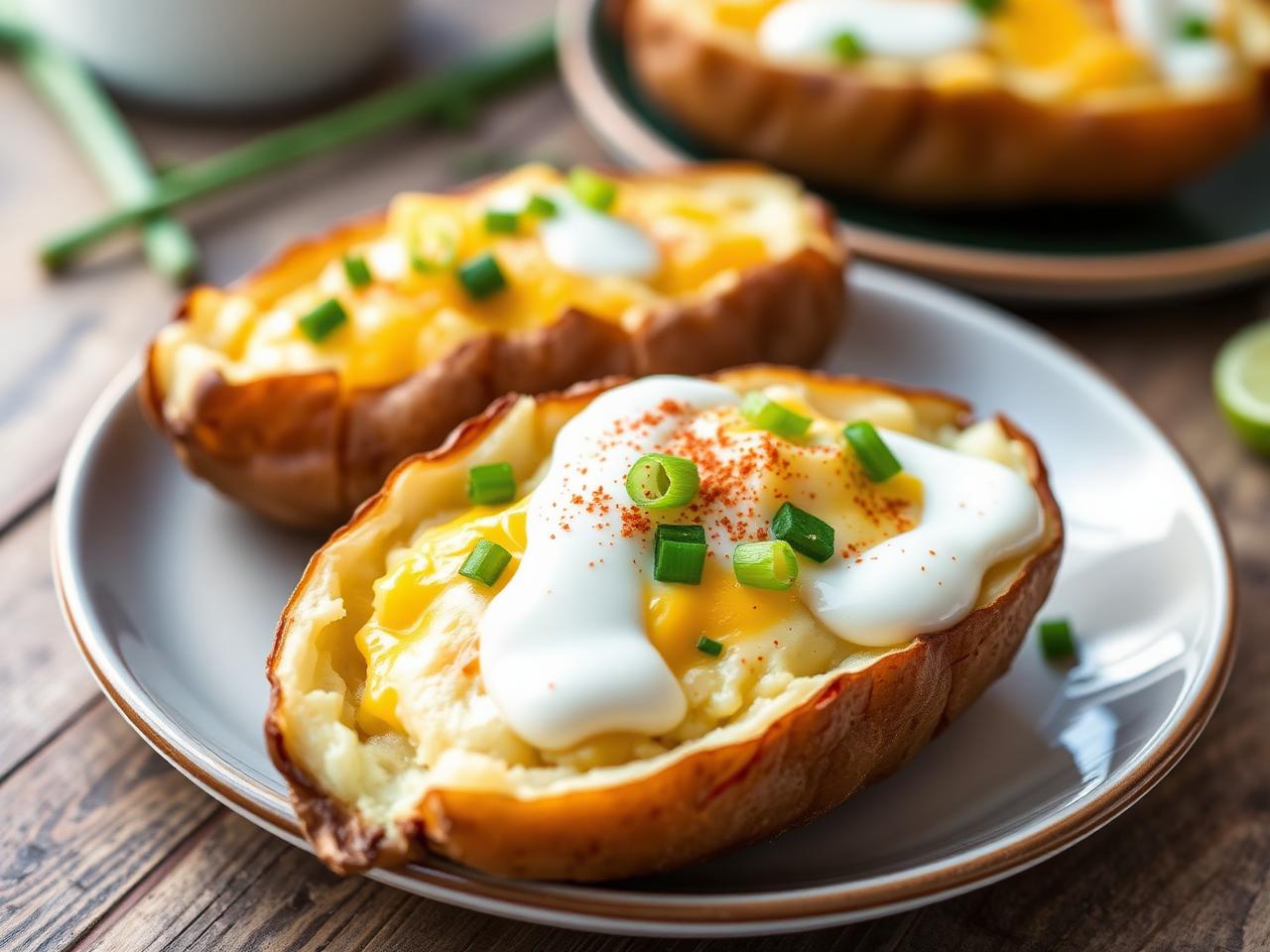 Air Fryer Stuffed Breakfast Potatoes