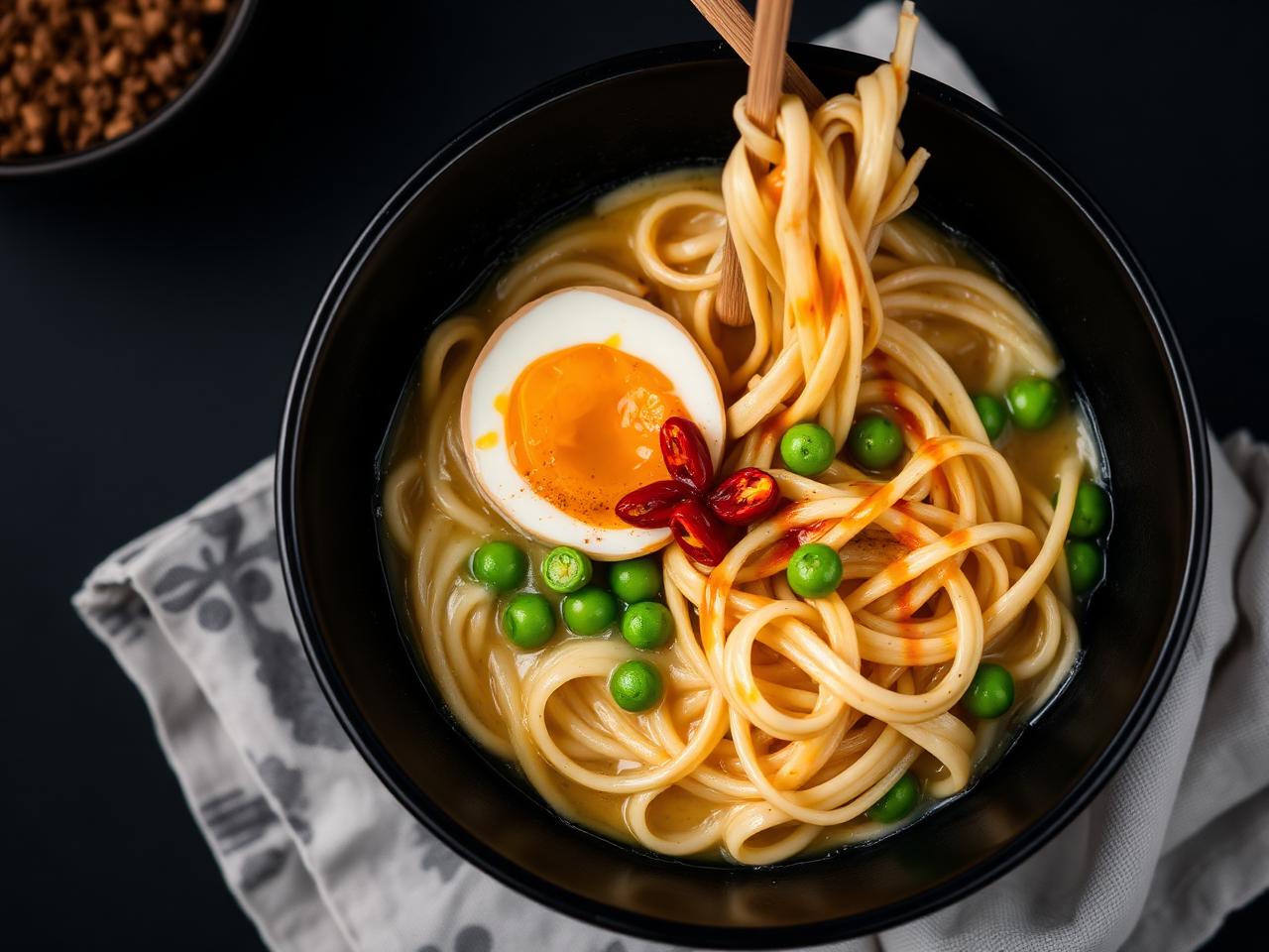 Creamy Garlic Ramen Noodles