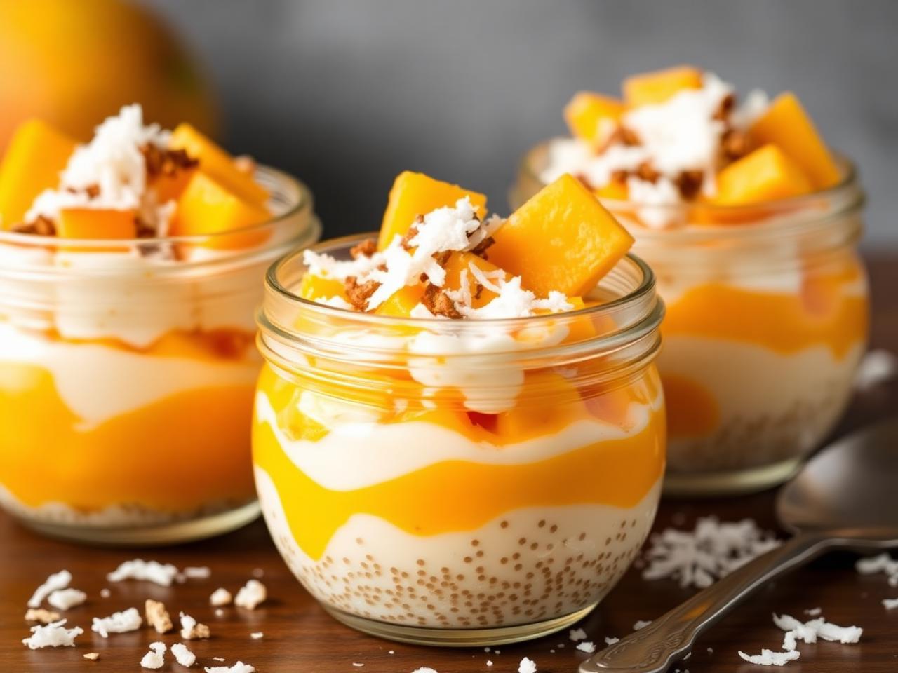 Mango Coconut Chia Pudding Cups