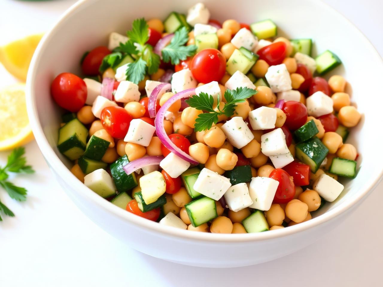 Mediterranean Chickpea Cucumber Salad