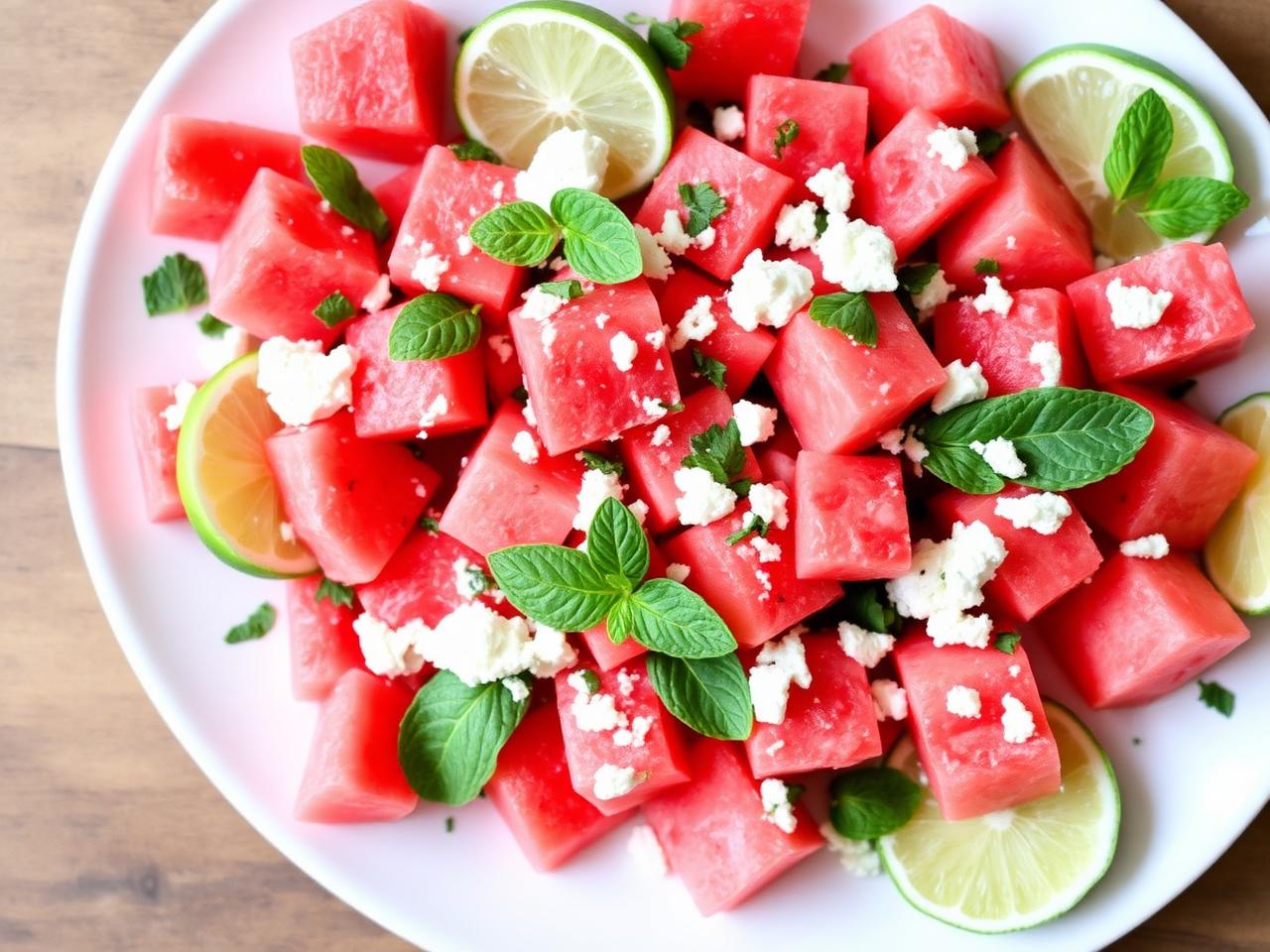 Watermelon Feta Mint Salad